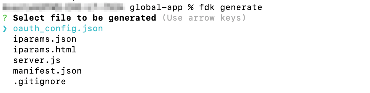 Image of the fdk generate command