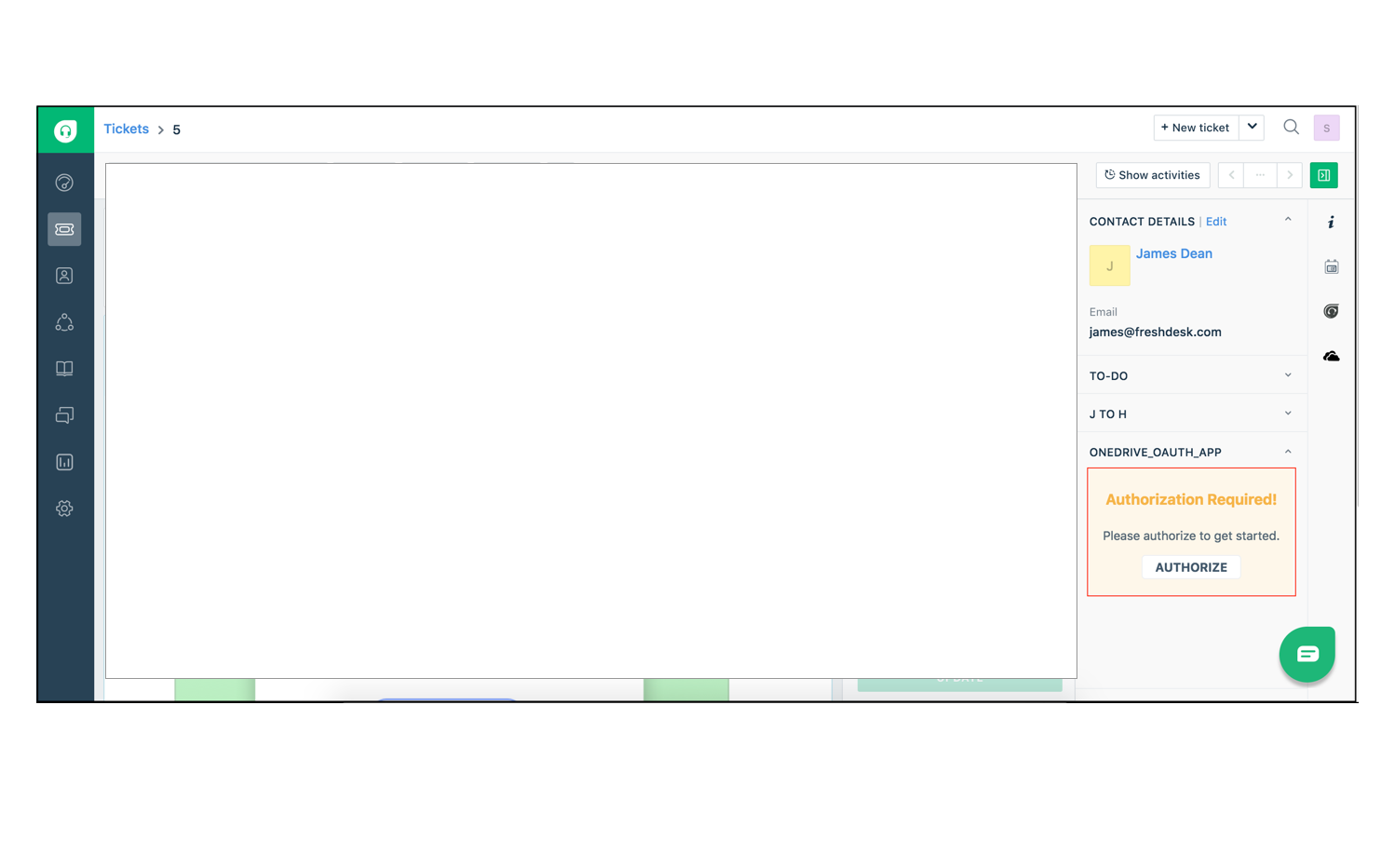 Freshdesk UI to enable authorization