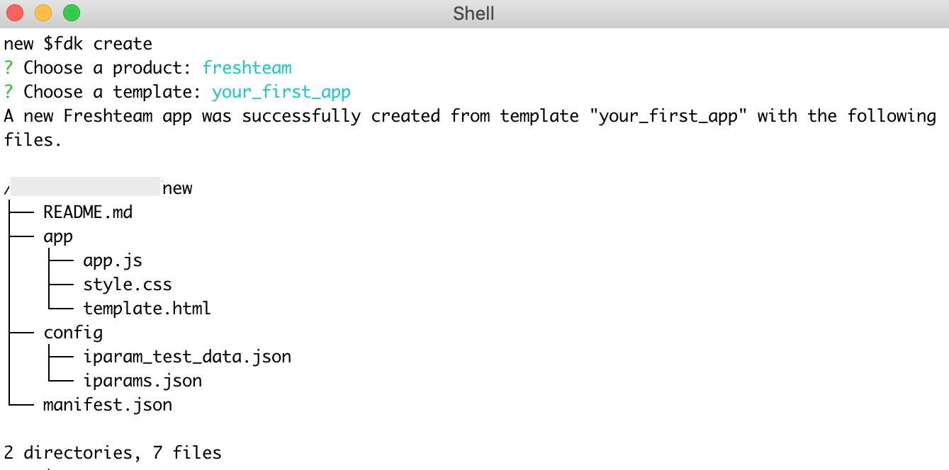 fdk create provides an interactive prompt to generate a new app
